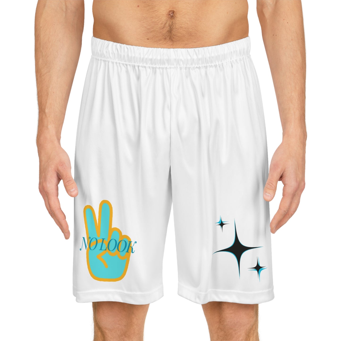 NL peace sign shorts (white)